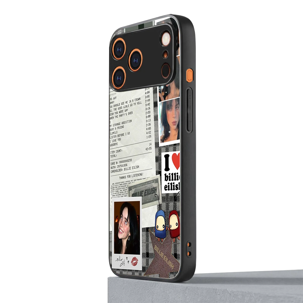 Billie Eilish iphone 17 pro max mobile cover | shockproof glass phone case