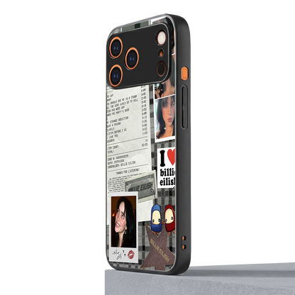 Billie Eilish iphone 17 pro max mobile cover | shockproof glass phone case