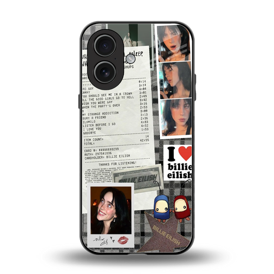 Billie Eilish back phone cover | glass case for iphone 17