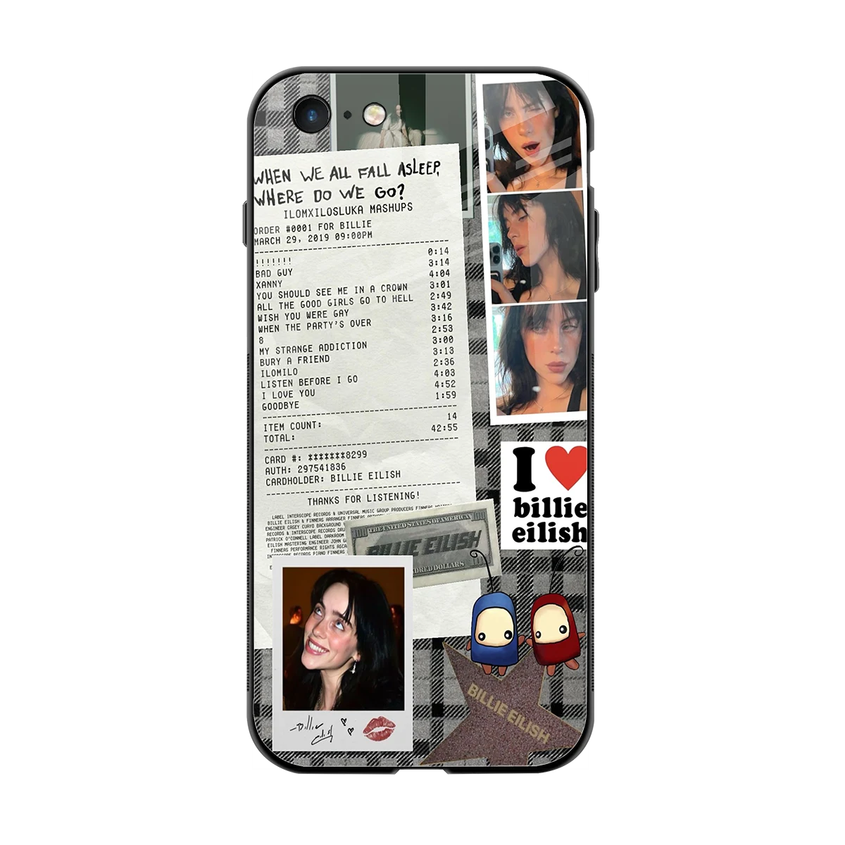 Billie Eilish back phone cover | glass case for iphone 6