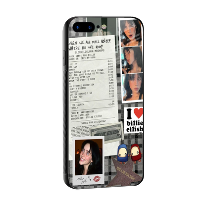 Billie Eilish sleek iphone 7 plus cover with tempered glass back and TPU edges