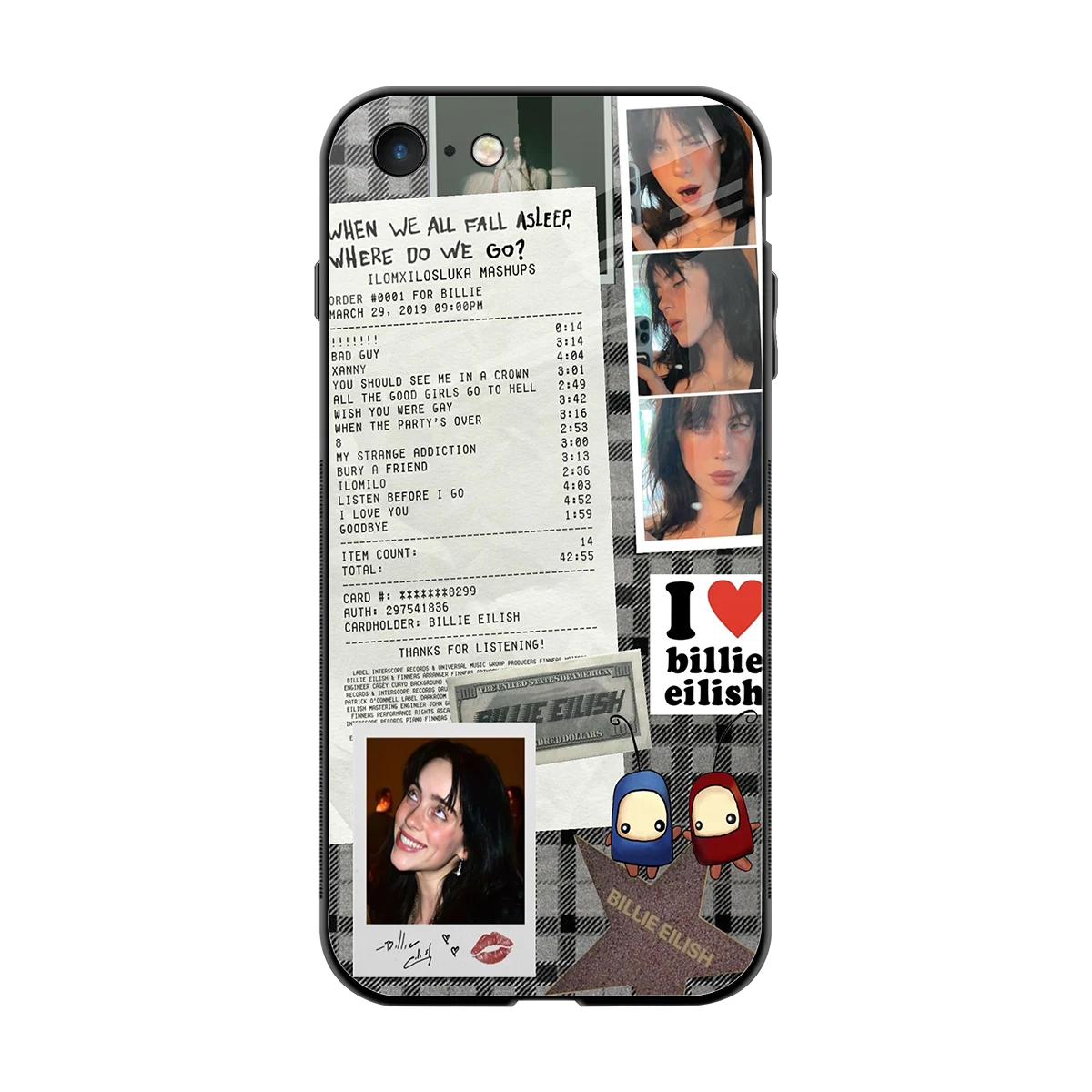 Billie Eilish back phone cover | glass case for iphone 7
