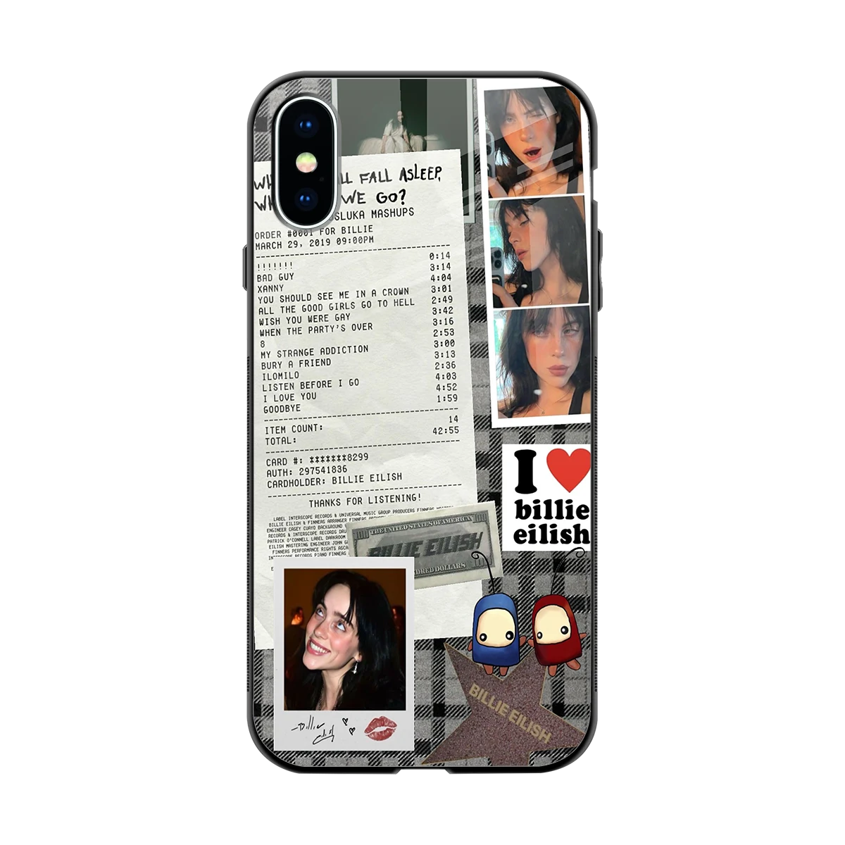 Billie Eilish back phone cover | glass case for iphone xs