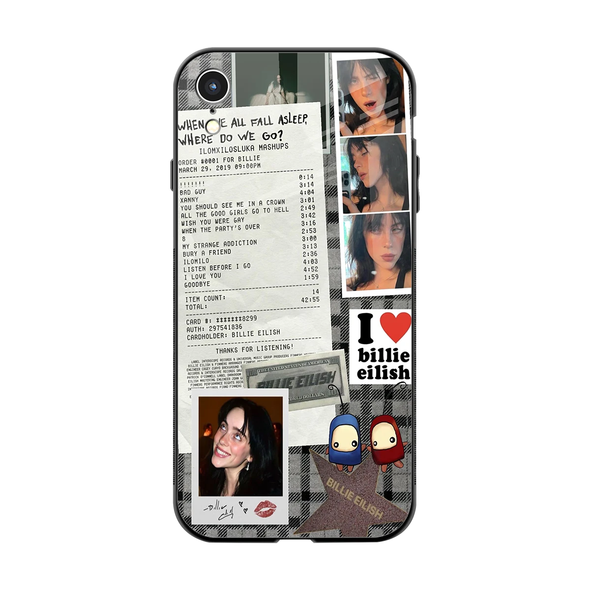 Billie Eilish back phone cover | glass case for iphone xr