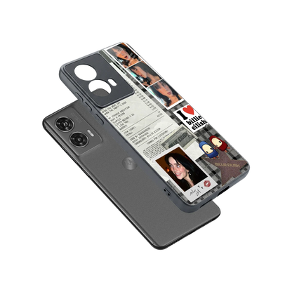 Billie Eilish sleek motorola edge 50 fusion cover with tempered glass back and TPU edges