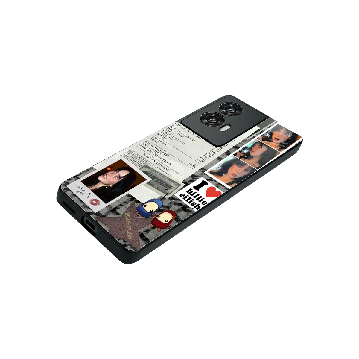 Billie Eilish stylish phone case for motorola edge 50 fusion | glossy glass and slim fit