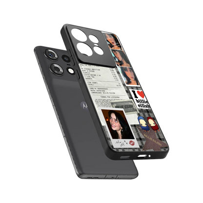 Billie Eilish sleek motorola edge 50 pro cover with tempered glass back and TPU edges