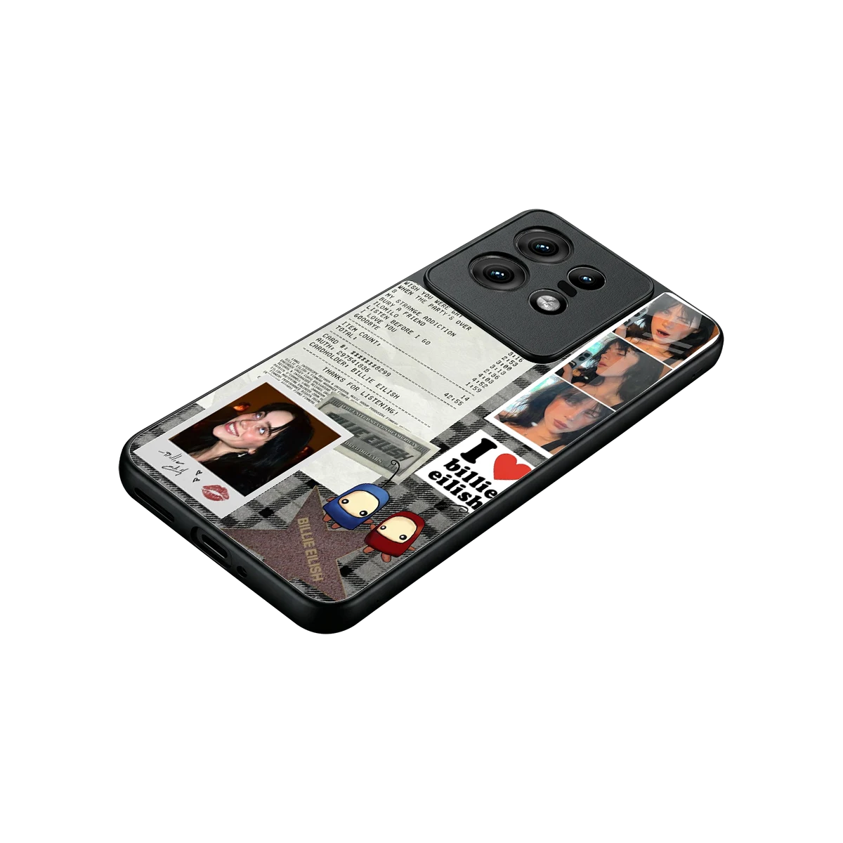 Billie Eilish stylish phone case for motorola edge 50 pro | glossy glass and slim fit