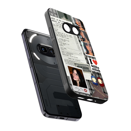 Billie Eilish sleek nothing phone 2a cover with tempered glass back and TPU edges