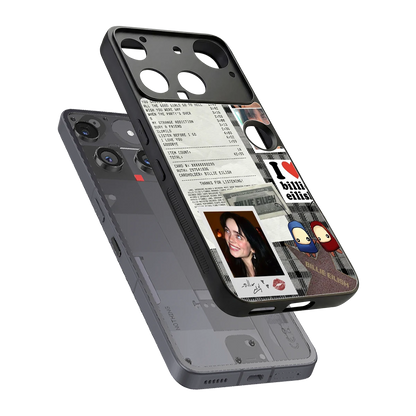 Billie Eilish sleek nothing phone 3 cover with tempered glass back and TPU edges