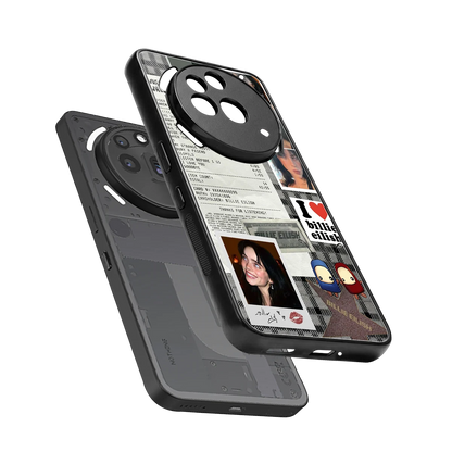 Billie Eilish sleek nothing phone 3a pro cover with tempered glass back and TPU edges