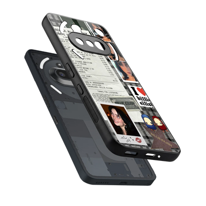 Billie Eilish sleek nothing phone 3a cover with tempered glass back and TPU edges