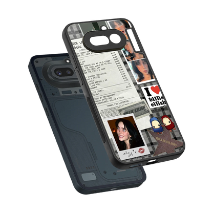 Billie Eilish sleek nothing phone 4a cover with tempered glass back and TPU edges