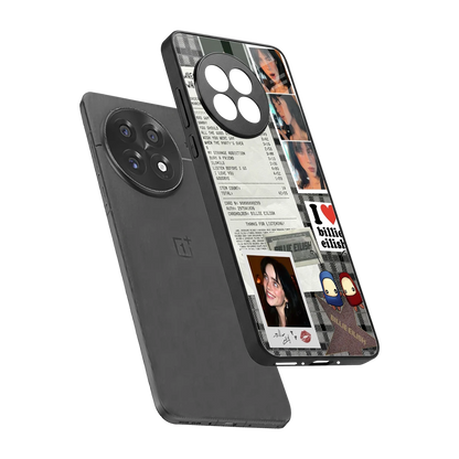 Billie Eilish sleek oneplus 13r cover with tempered glass back and TPU edges
