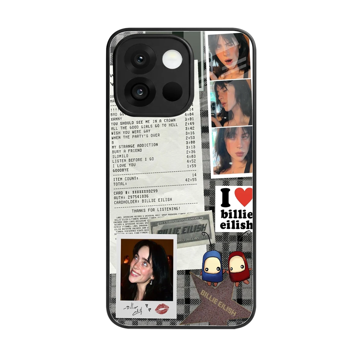 Billie Eilish back phone cover | glass case for oneplus 13s