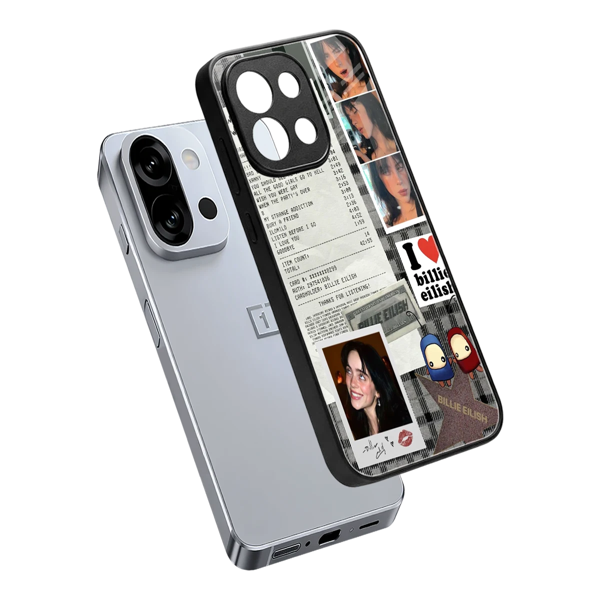 Billie Eilish sleek oneplus 13s cover with tempered glass back and TPU edges