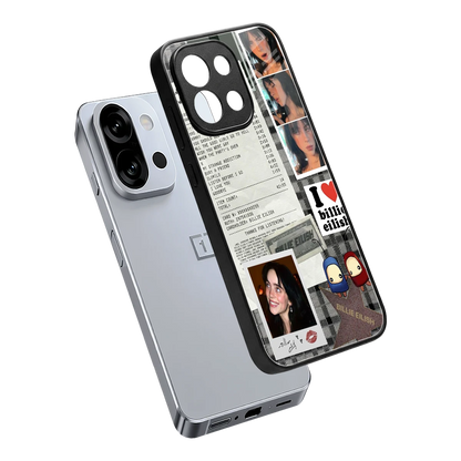 Billie Eilish sleek oneplus 13s cover with tempered glass back and TPU edges