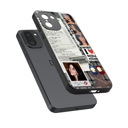 Billie Eilish sleek oneplus 15r cover with tempered glass back and TPU edges