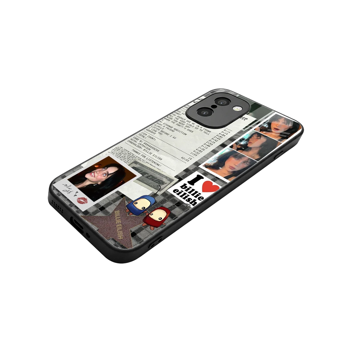 Billie Eilish stylish phone case for oneplus 15r | glossy glass and slim fit
