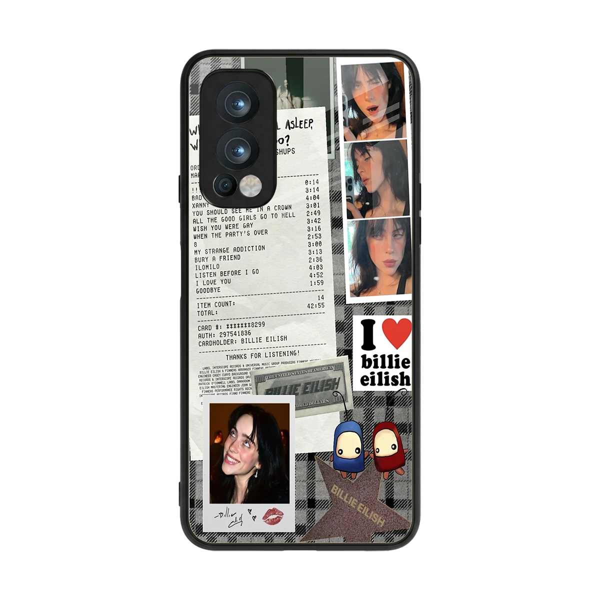 Billie Eilish back phone cover | glass case for oneplus nord 2