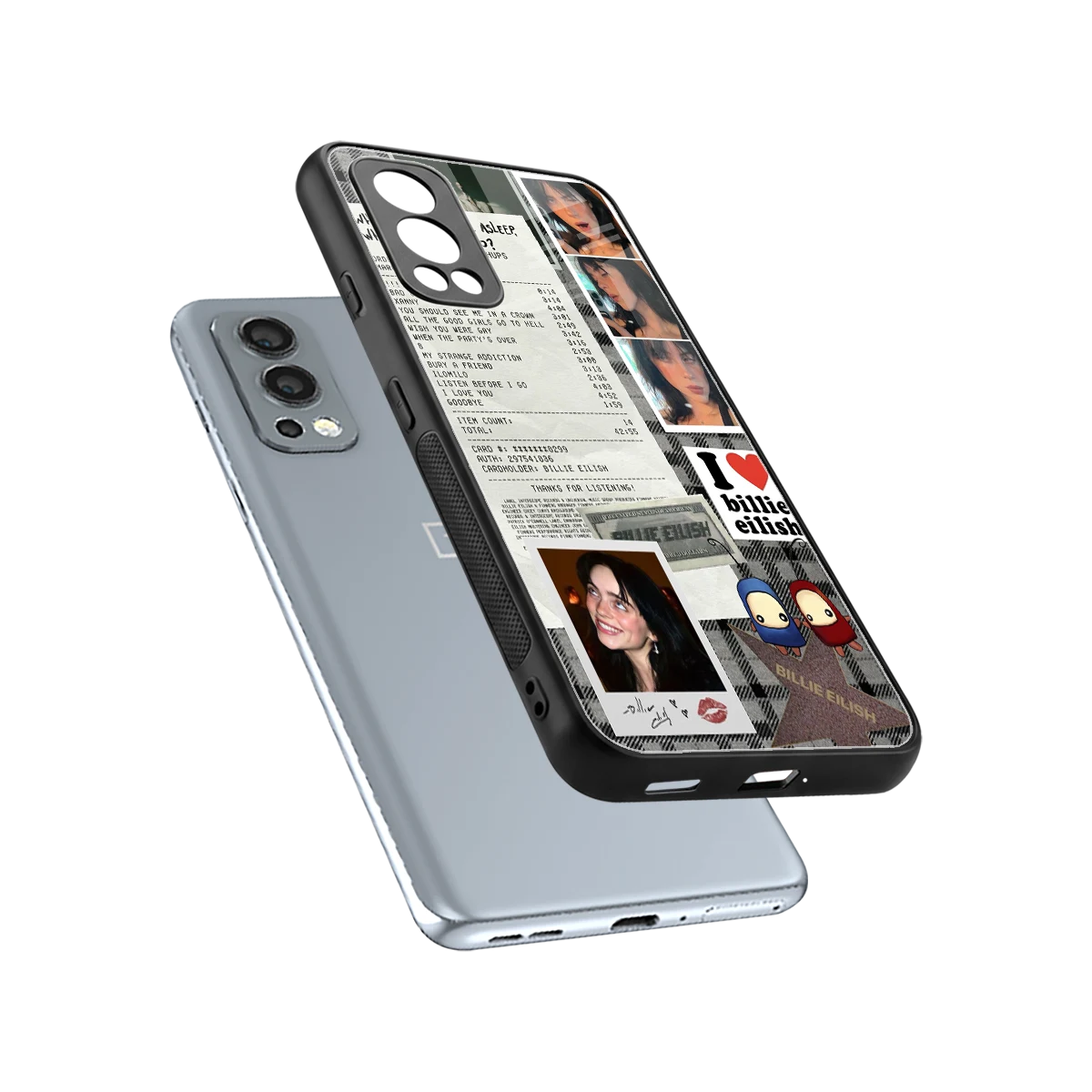 Billie Eilish sleek oneplus nord 2 cover with tempered glass back and TPU edges