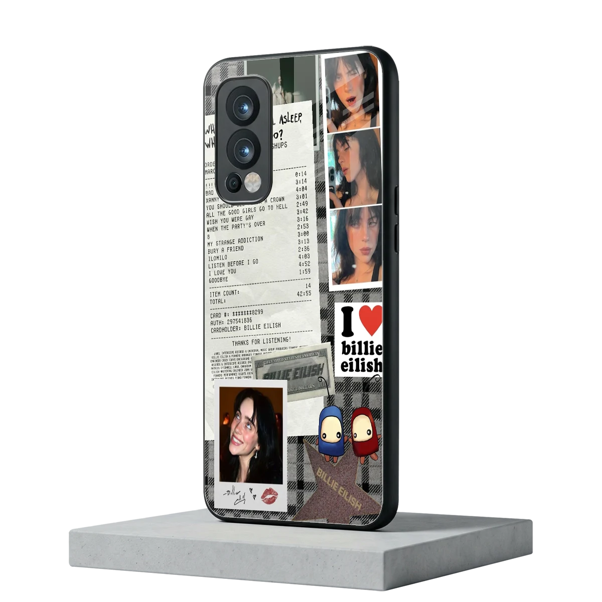 Billie Eilish oneplus nord 2 mobile cover | shockproof glass phone case