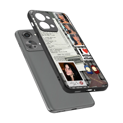 Billie Eilish sleek oneplus nord 2t cover with tempered glass back and TPU edges
