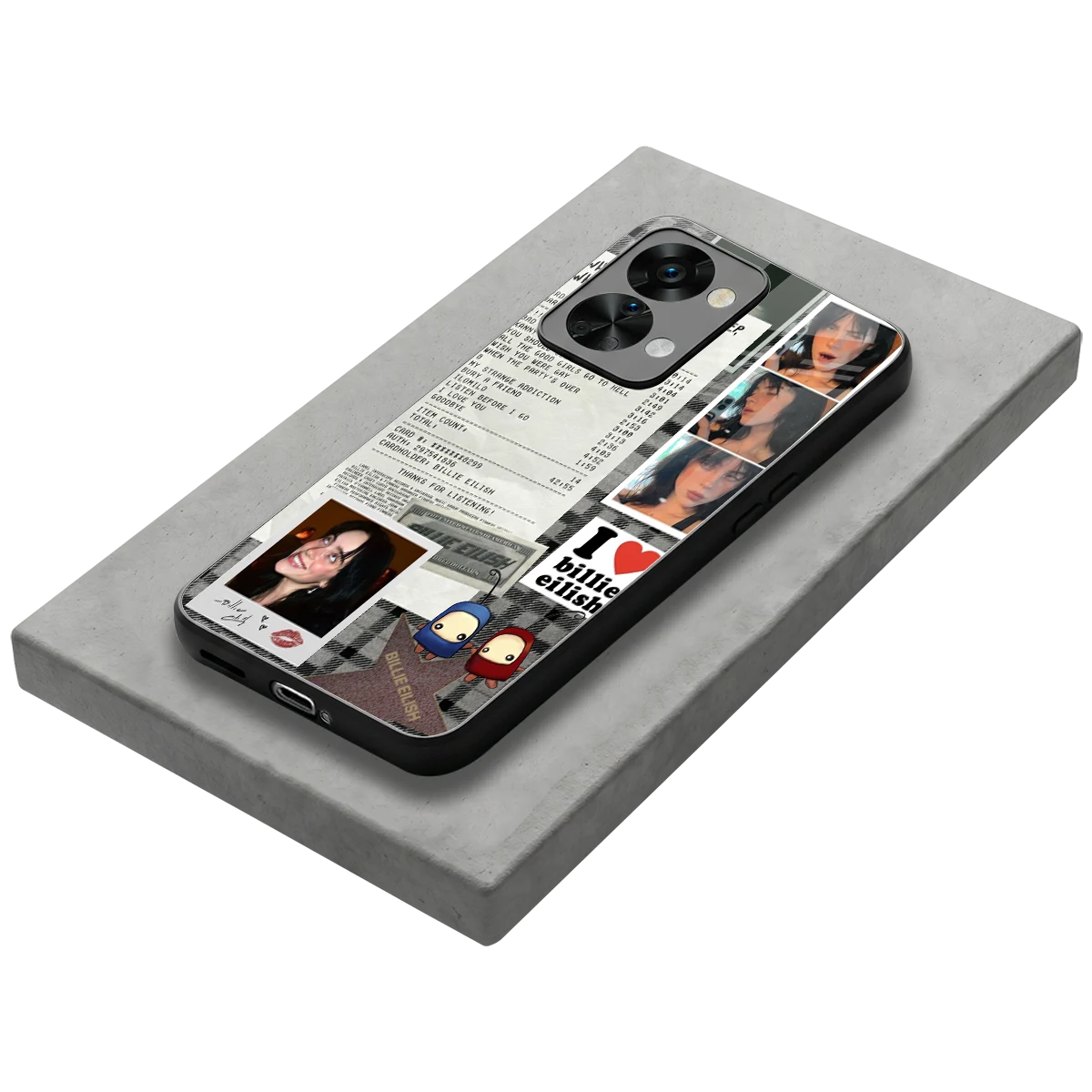 Billie Eilish stylish phone case for oneplus nord 2t | glossy glass and slim fit
