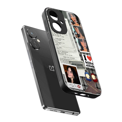 Billie Eilish sleek oneplus nord ce 3 cover with tempered glass back and TPU edges