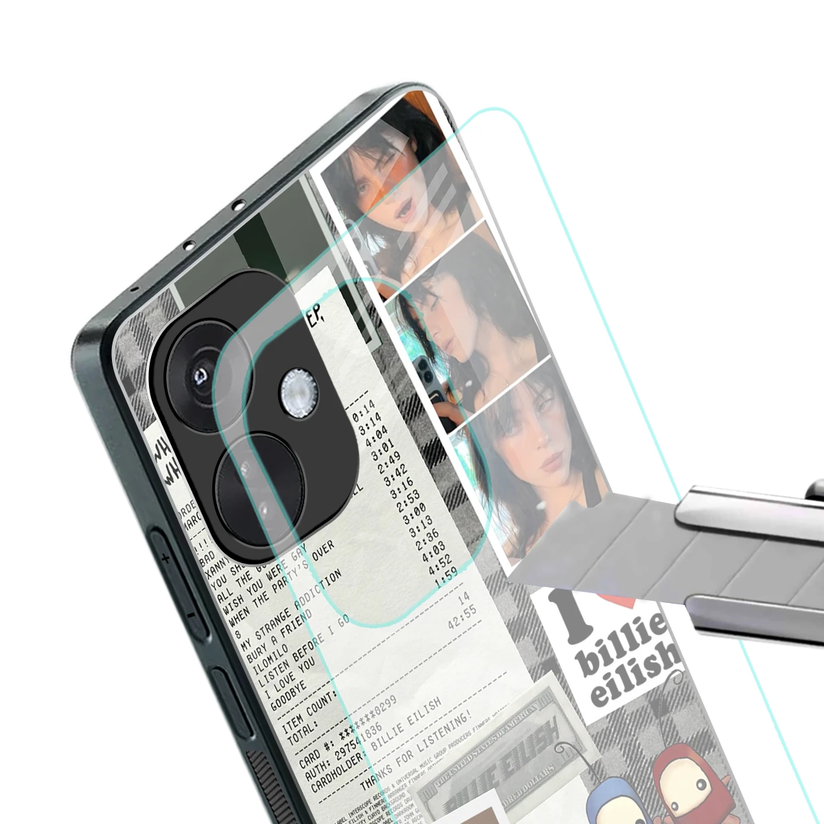 Billie Eilish stylish phone case for oneplus nord ce 3 | glossy glass and slim fit