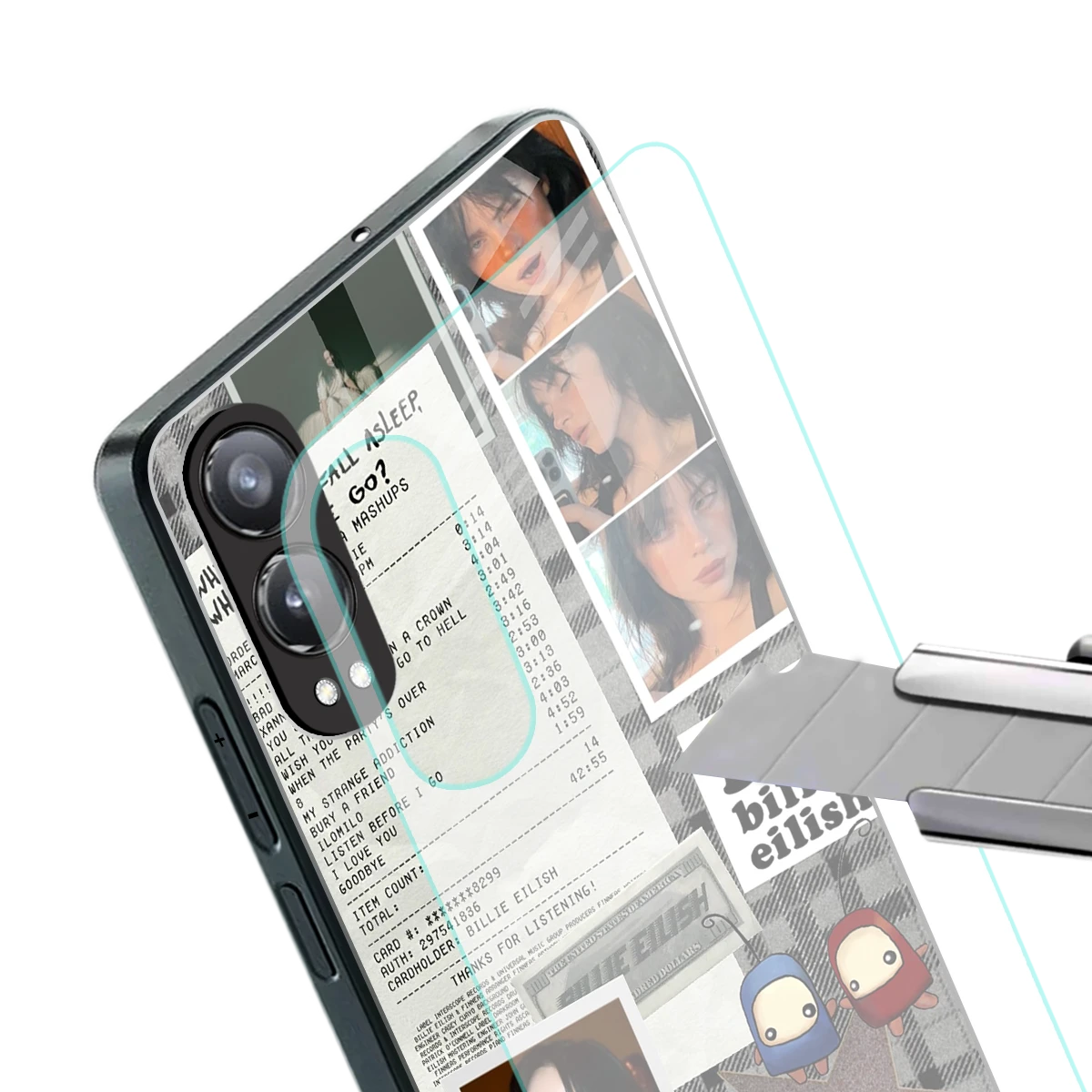 Billie Eilish stylish phone case for oneplus nord ce 4 lite | glossy glass and slim fit