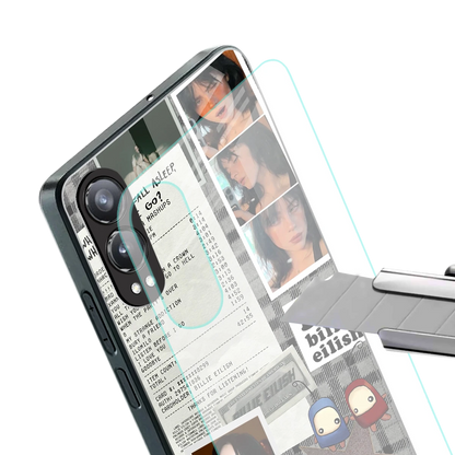 Billie Eilish stylish phone case for oneplus nord ce 4 lite | glossy glass and slim fit