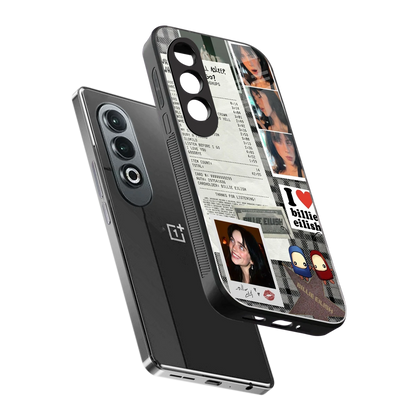 Billie Eilish sleek oneplus nord ce 4 cover with tempered glass back and TPU edges