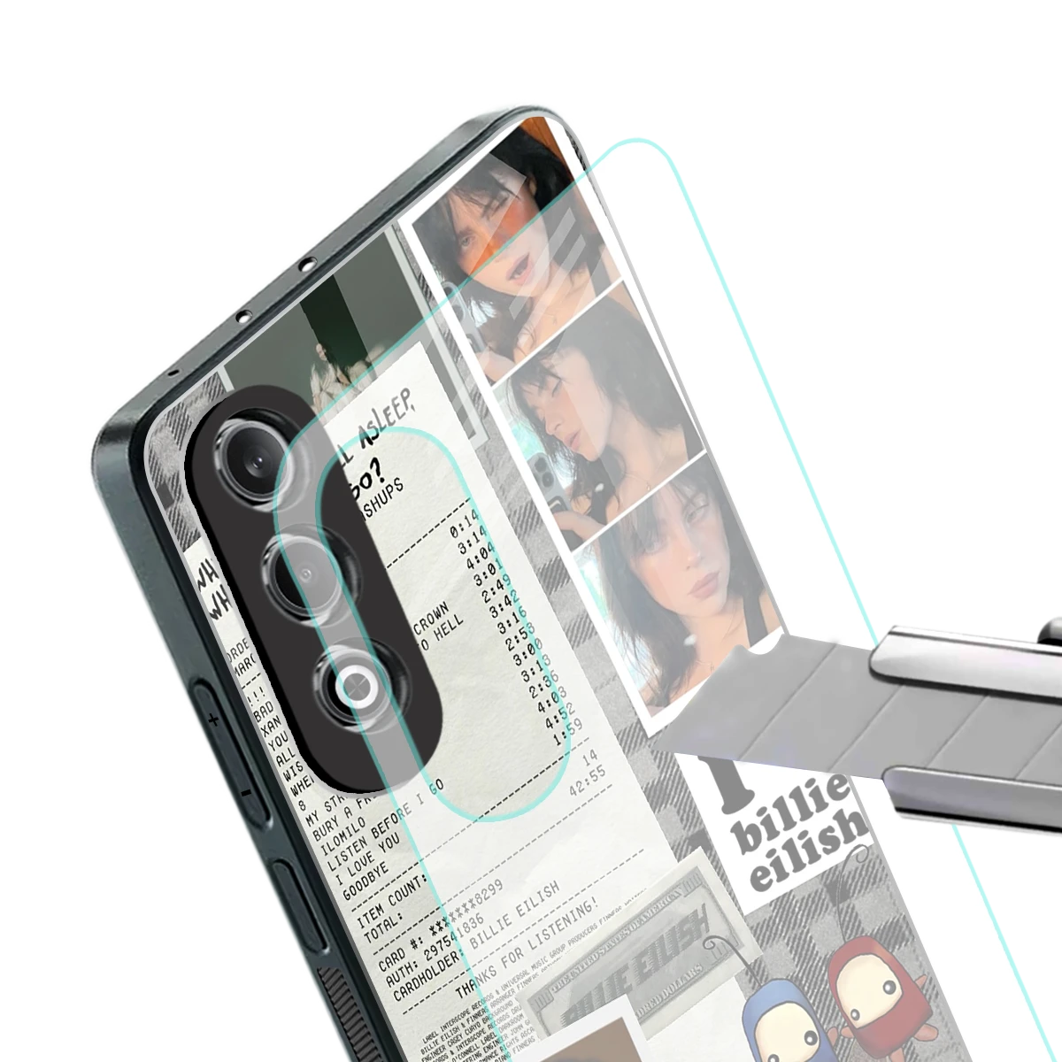 Billie Eilish stylish phone case for oneplus nord ce 4 | glossy glass and slim fit