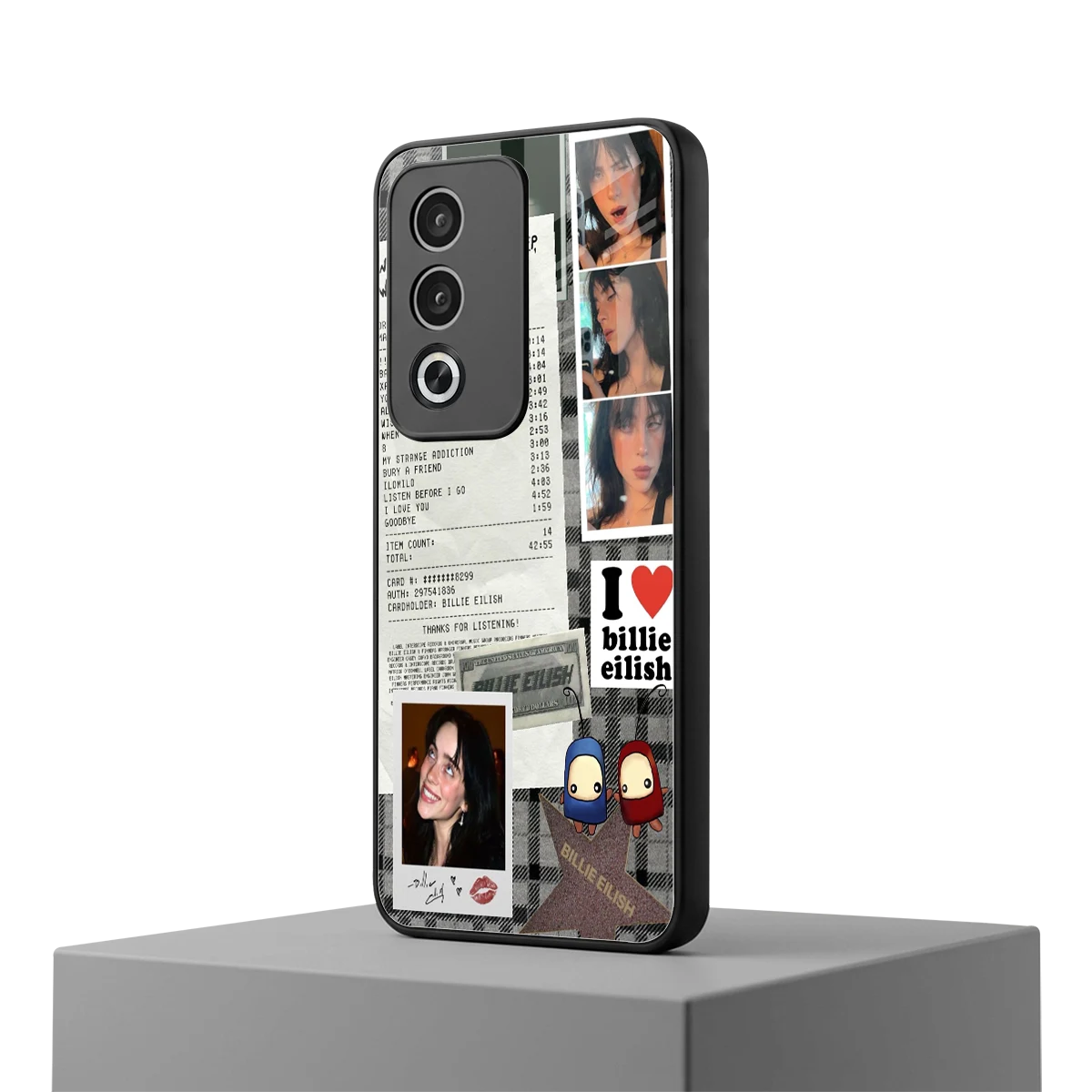 Billie Eilish oppo a3 pro mobile cover | shockproof glass phone case