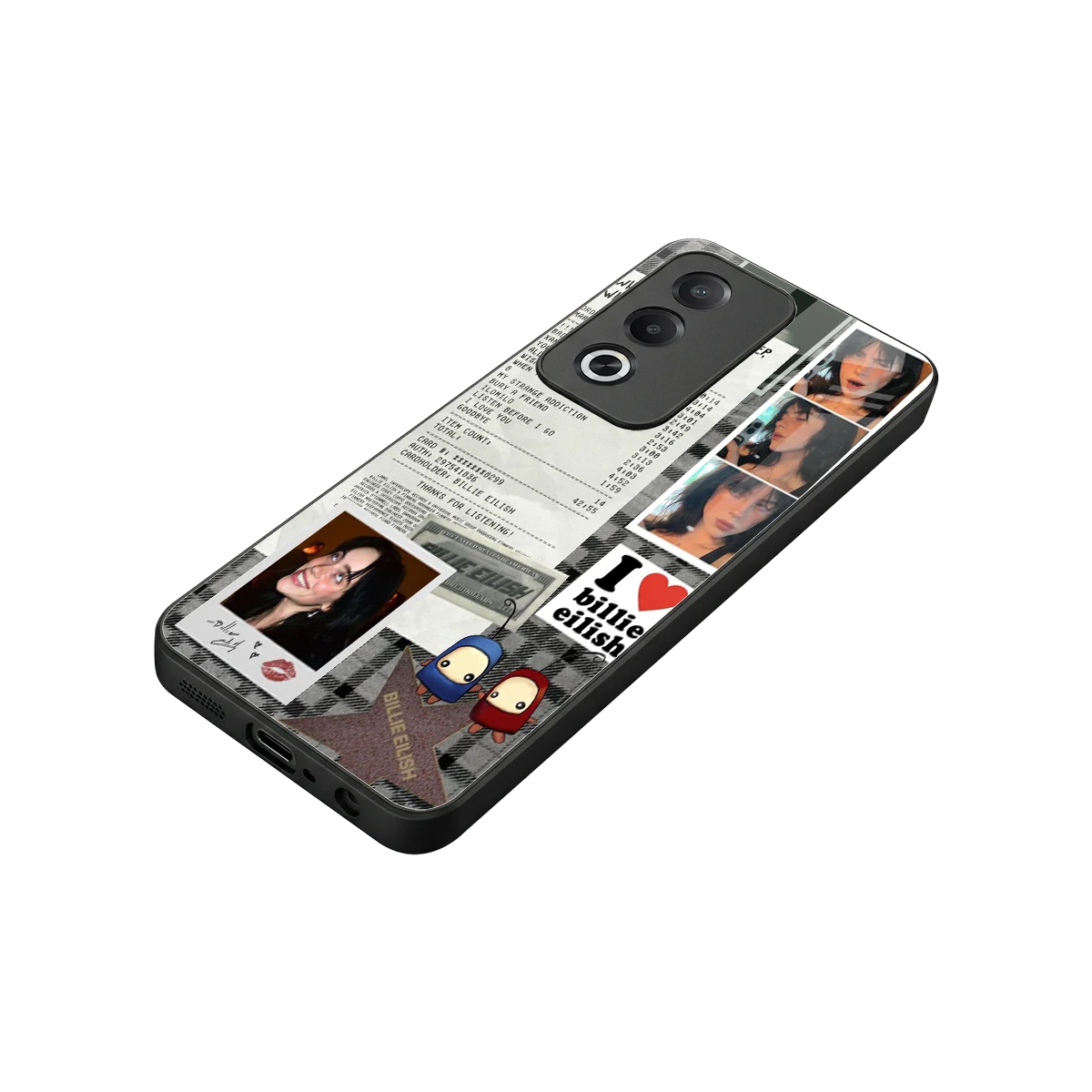Billie Eilish stylish phone case for oppo a3 pro | glossy glass and slim fit