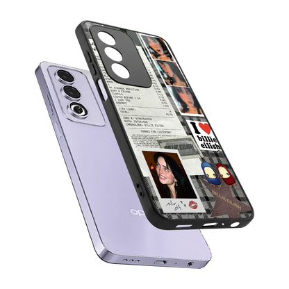 Billie Eilish sleek oppo a3 pro cover with tempered glass back and TPU edges