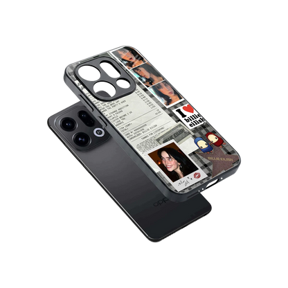 Billie Eilish sleek oppo find x9 cover with tempered glass back and TPU edges