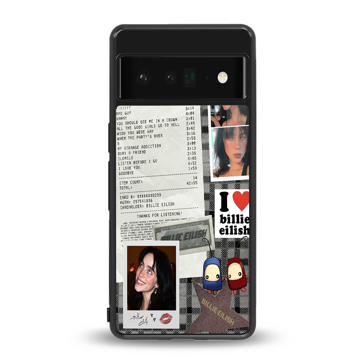 Billie Eilish back phone cover | glass case for google pixel 6 pro