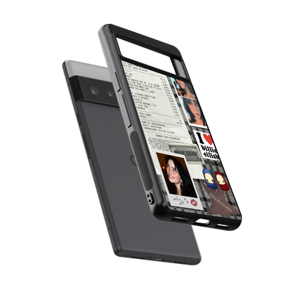 Billie Eilish sleek google pixel 6 pro cover with tempered glass back and TPU edges