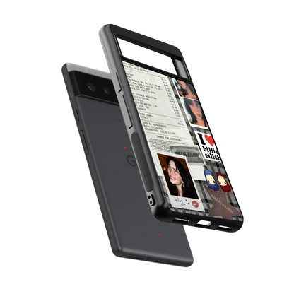 Billie Eilish sleek google pixel 6a cover with tempered glass back and TPU edges