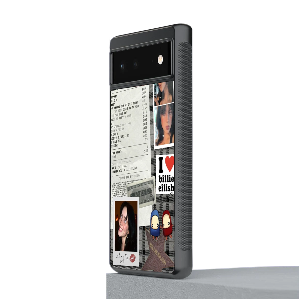 Billie Eilish stylish phone case for google pixel 6a | glossy glass and slim fit