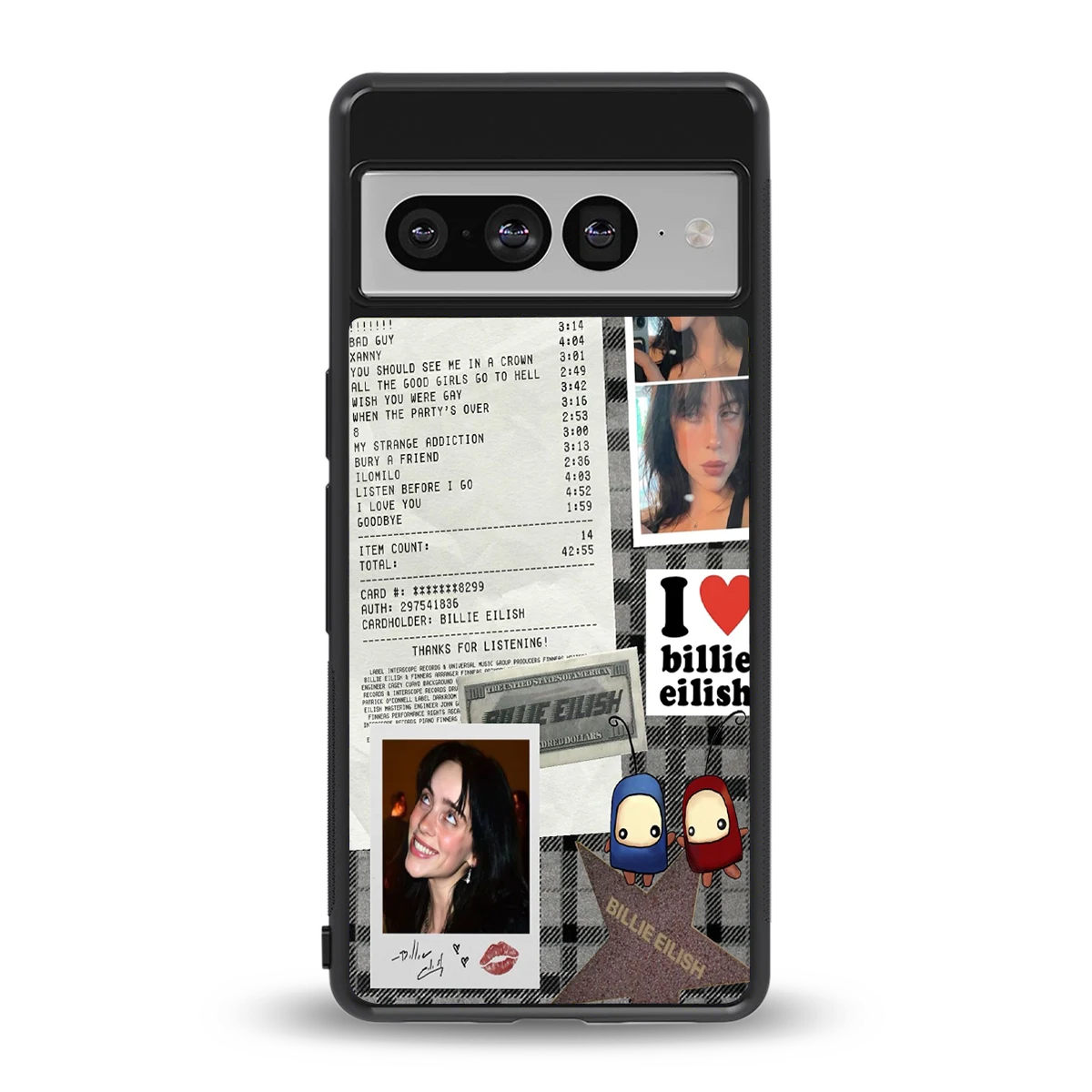 Billie Eilish back phone cover | glass case for google pixel 7 pro