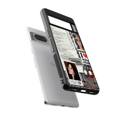 Billie Eilish sleek google pixel 7 pro cover with tempered glass back and TPU edges