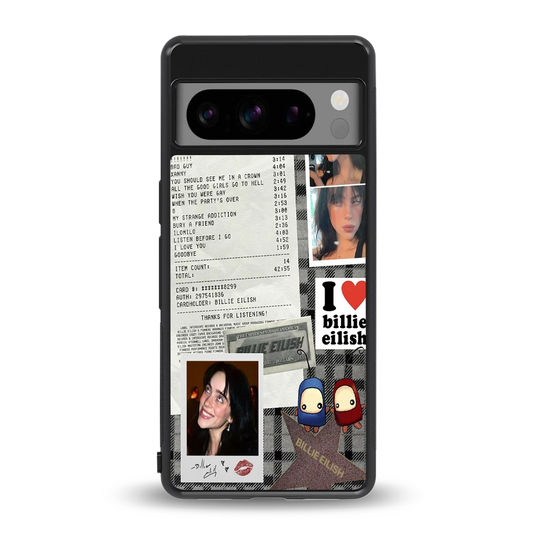 Billie Eilish back phone cover | glass case for google pixel 8 pro