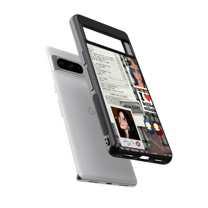 Billie Eilish sleek google pixel 8 pro cover with tempered glass back and TPU edges