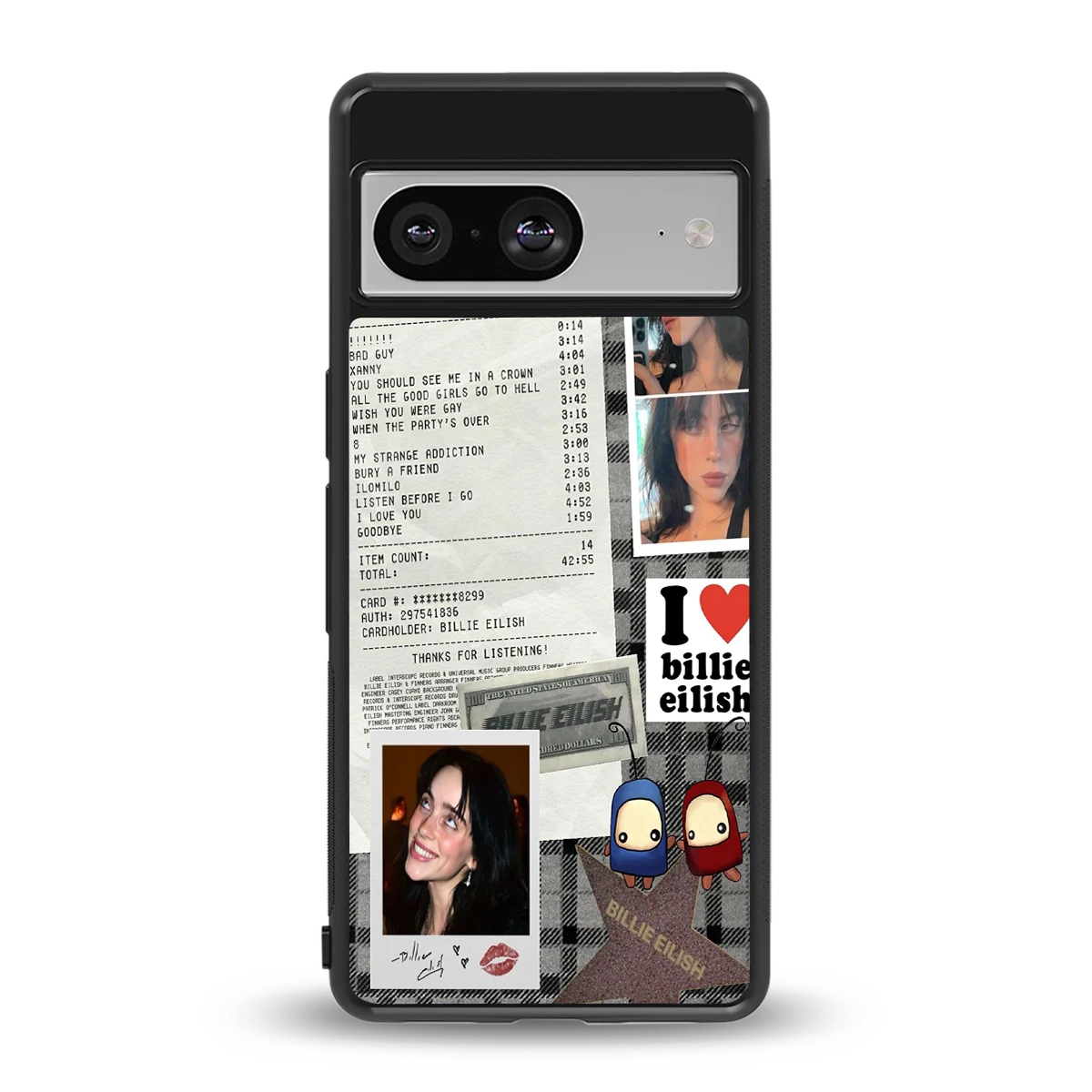 Billie Eilish back phone cover | glass case for google pixel 8