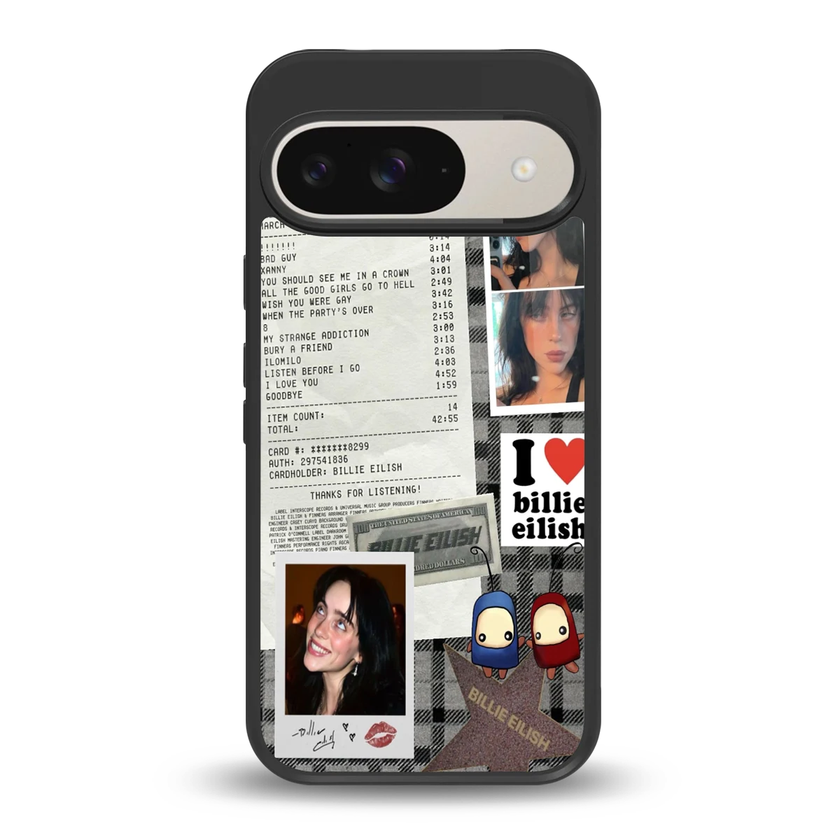 Billie Eilish back phone cover | glass case for google pixel 9