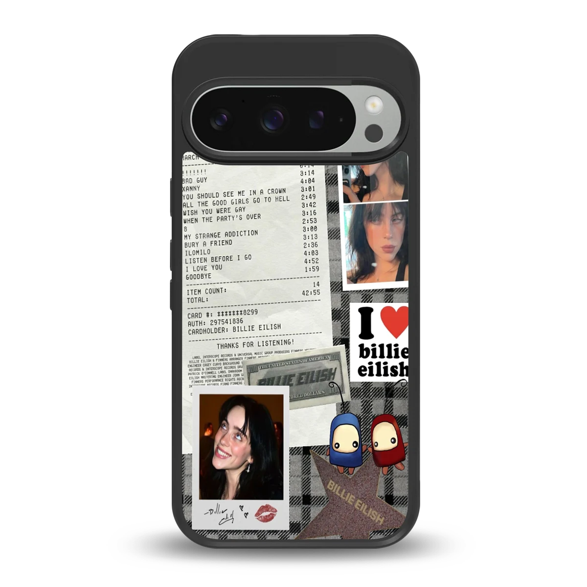 Billie Eilish back phone cover | glass case for google pixel 9 pro