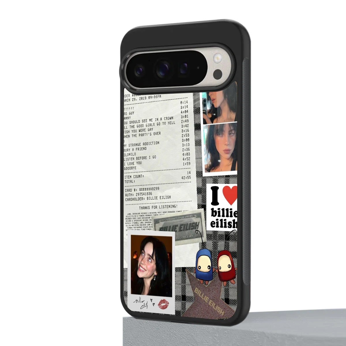 Billie Eilish google pixel 9 pro mobile cover | shockproof glass phone case